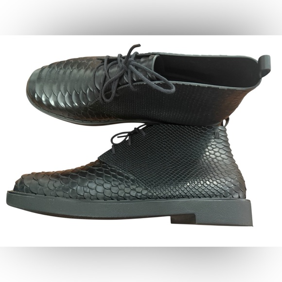 Melissa x Baja East Black Python Textured Men's Shoes - Picture 3 of 8